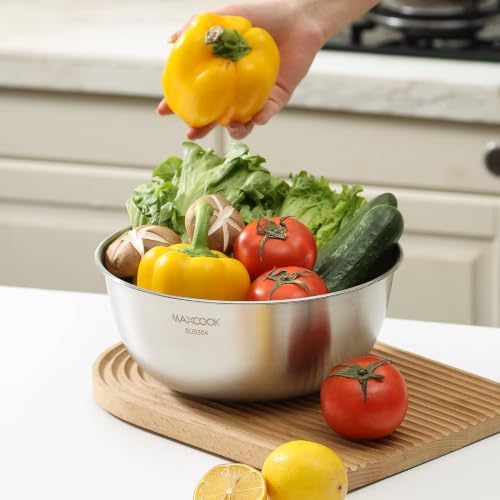 Stainless Steel Colander and Mixing Bowl Set (8 QT and 7 QT)