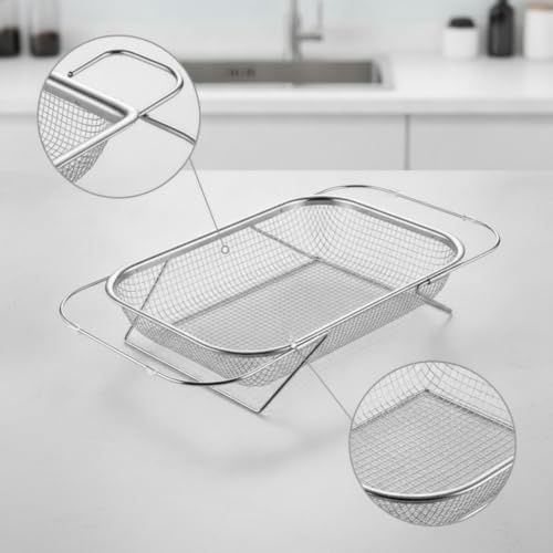 Expandable Mesh Basket with Frame Rust-Resistant over-Sink Colander