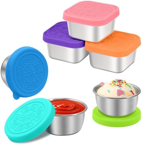 LIEMAND 6PCS Salad Dressing Container to Go, Leakproof Reusable