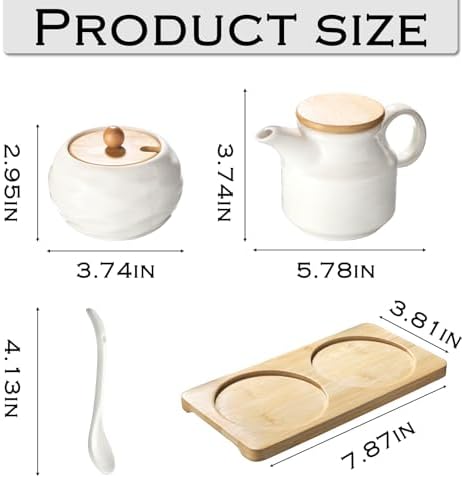 Ceramic Sugar and Creamer Set,12oz Cream Pitcher&7.5oz Sugar Bowl with