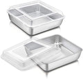 P&P CHEF 8” x 8” Baking Pan with Lid, Square Cake Pan with Lid, 4 Pcs