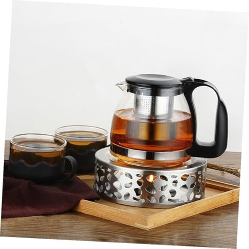 Stainless Steel Teapot Warmer Base Xmas 2 Pcs with Tealight Holder