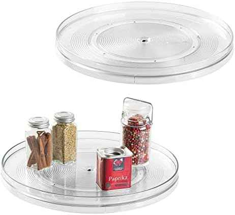 iDesign 14.5-Inch Lazy Susan Organizer, 2-Pack, Clear
