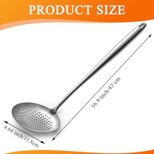 Kitchen Skimmer - Slotted Spoon for Straining, Stainless Steel Spider