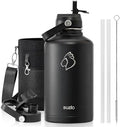 BUZIO 64 oz Insulated Stainless Steel Water Bottle with Dust-proof