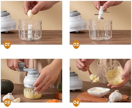 Hand Food Chopper, Portable Hand Pull String Garlic Mincer Onion