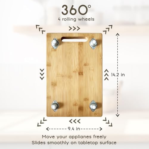 Coffee Maker Slider for Countertop, Bamboo