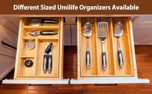Umilife Drawer Organizer Storage Boxes, 2.5" High Bamboo Drawer