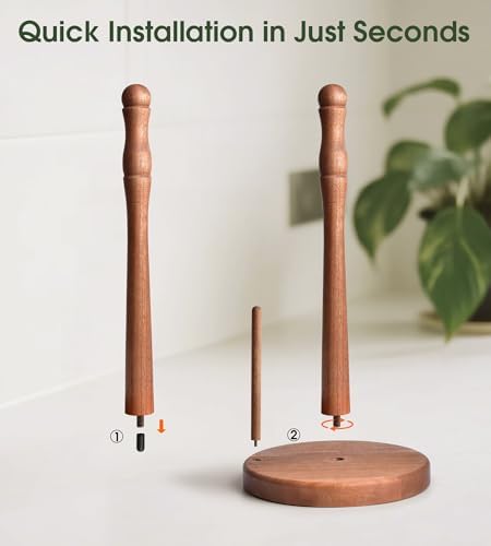 Acacia Wood Paper Towel Holder for Jumbo Rolls
