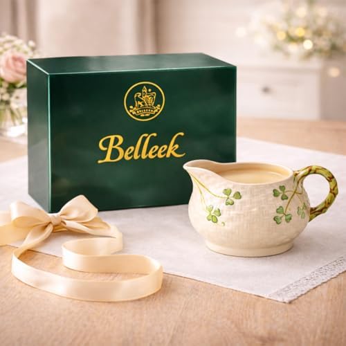 Belleek Classic Shamrock Cream Jug | 5.2x3in Parian China | Made in