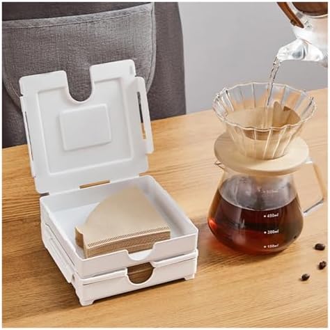 1pc Coffee Filter Storage Box Refrigerator Holder Wall-Mounted