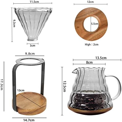 SOTECH Pour Over Coffee Maker Set with Dripper Stand Coffee Filters