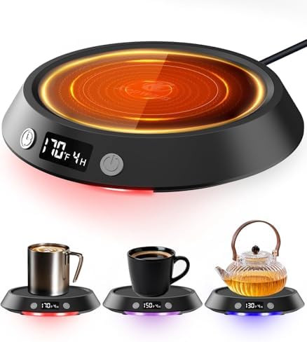 Kepwam Mug Warmer for Desk, Coffee Warmer with 3 Temp Settings & 2-9H