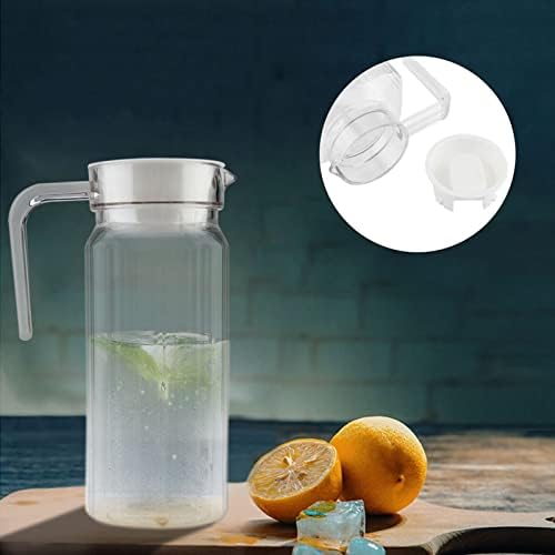 Yctze Acrylic Water Pitcher 800ml Clear Striped Jug with Lid