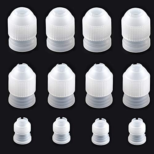 MYUBWTF12 Pieces White Pastry Bag Coupler, Three different sizes