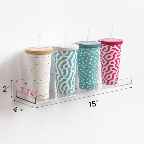 upsimples 4 Pcs 15" Acrylic Wall Shelves