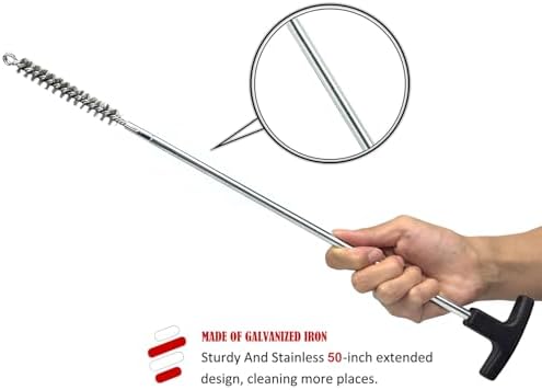 Drill-Powered 50 in Pipe Cleaning Brush Set with Stainless Steel