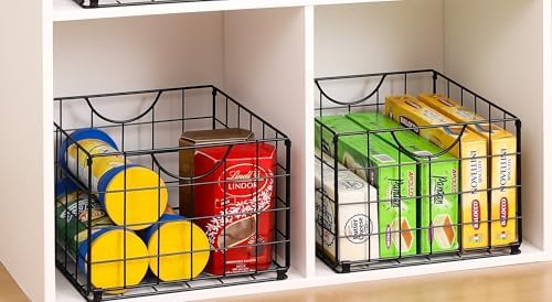 DINGTAI Metal Wire Basket Organizer Foldable Set of 6, Food Storage
