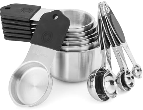 Magnetic Measuring Cups and Spoons Set, Including 7 Stainless Steel