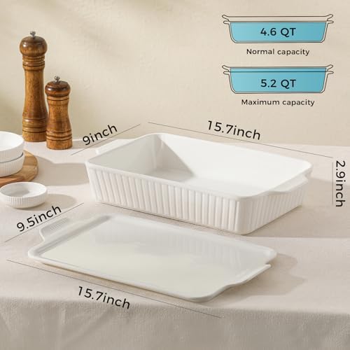 Dizada 5.2 Qt Casserole Dish with Lid, 9 x 13 Inch