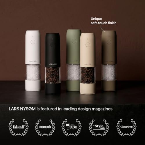 LARS NYSØM Electric Salt and Pepper Grinder Set, USB Rechargeable