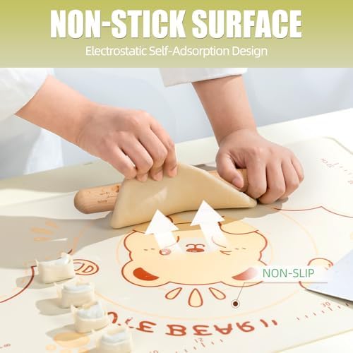 QELEG Non-Stick Silicone Baking Mat, Non Slip Pastry Mats Reusable