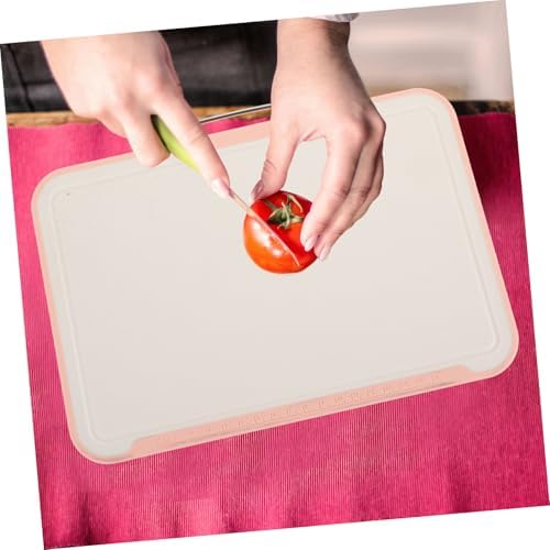 Plastic Cutting Boards Set with Holder, Handles and Juice Grooves