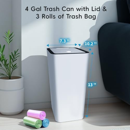 Lysam 3-Pack 4 Gallon Trash Cans with Lids