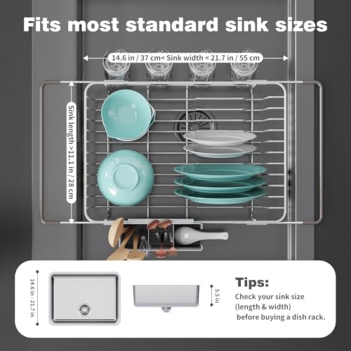 Small In-Sink Dish Drying Rack, White