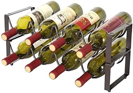 2-Tier Stackable Wine Rack for Countertop - Metal Wine Bottle Holder