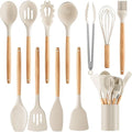 Silicone Cooking Utensil Set, 12-Piece, Khaki
