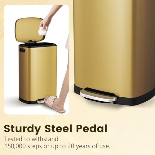 SYNCVIBE 13 Gal Stainless Steel Step Trash Can