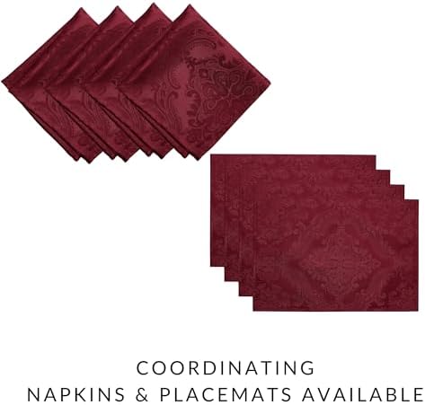 Caiden Elegance Damask Placemat, Set of 4, Cranberry - 13" W x 19" L