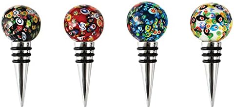 Blush Assorted Glass Globe Bottle Stoppers, Multicolor