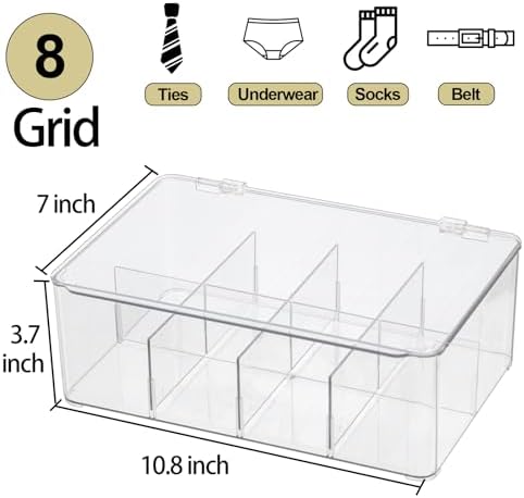 ZEXALOR Clear Tea Bag Organizer, Dresser Organizers Drawer Organzier