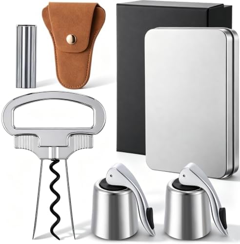 Ah So Wine Opener with 2PCS Airtight Wine Stoppers, U-handle