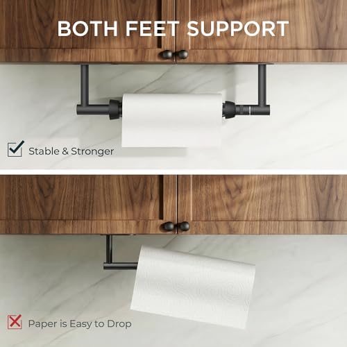 FORIOUS Paper Towel Holder, Matte Black