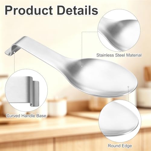 8 Pack Stainless Steel Spoon Rest, 10 Inch Ladle Spatula Holder