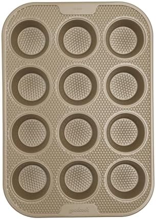 GoodCook BestBake Nonstick Textured Carbon Steel Muffin Pan, 12cp