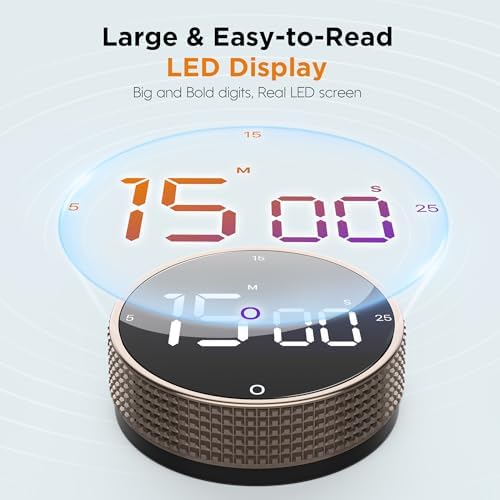 Digital Kitchen Timer with Large LED Display, Tarnish