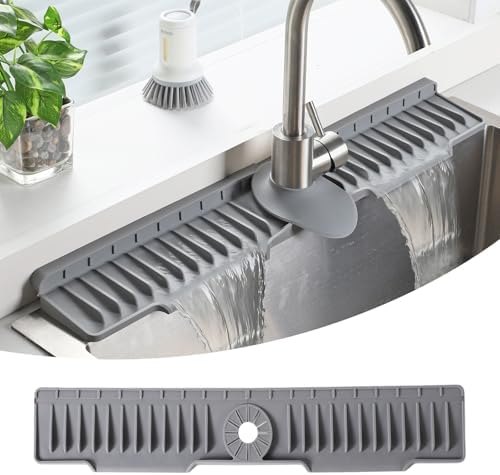 24" Silicone Sink Mat for Kitchen(Released in 2026), Grey