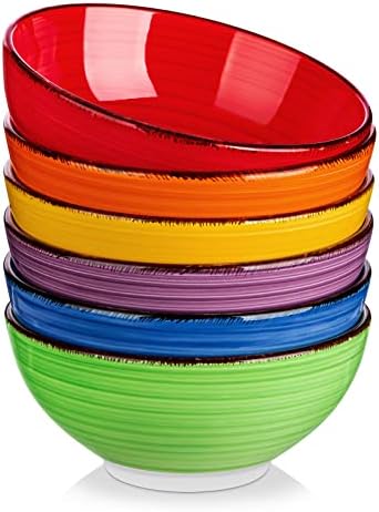vancasso Bonita Cereal Bowls Set of 6-27 Oz Ceramic Soup Bowls