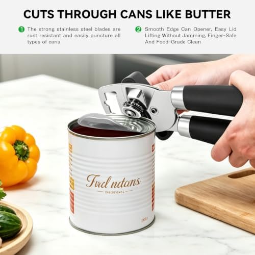 NileHome Smooth Edge Manual Can Opener, Sharp Steel Wheel Senior