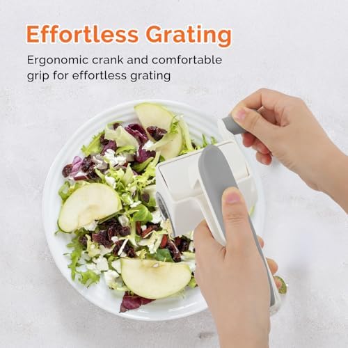 UHIYEE Handheld Parmesan Cheese Grater, 2 Drums, White