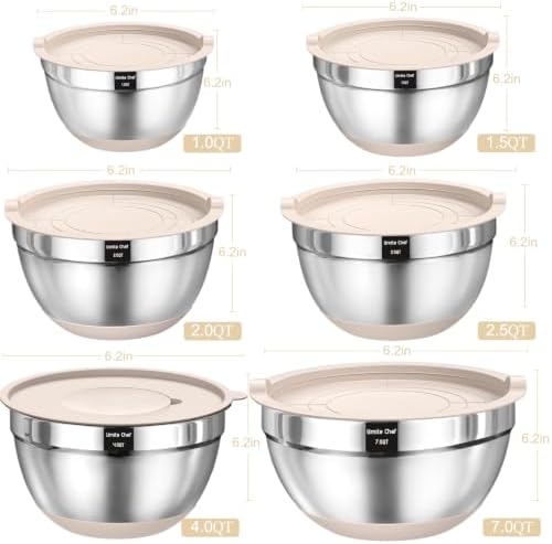 26-Piece Stainless Steel Mixing Bowl Set with Lids