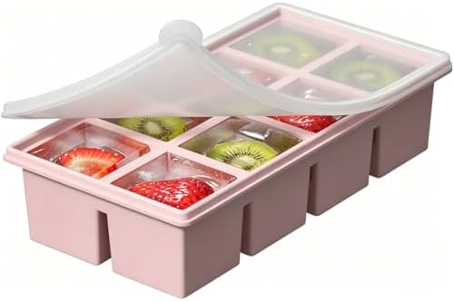 Large Silicone Ice Cube Trays with Lids, 3 Pack 2 Inch Square Ice Cube