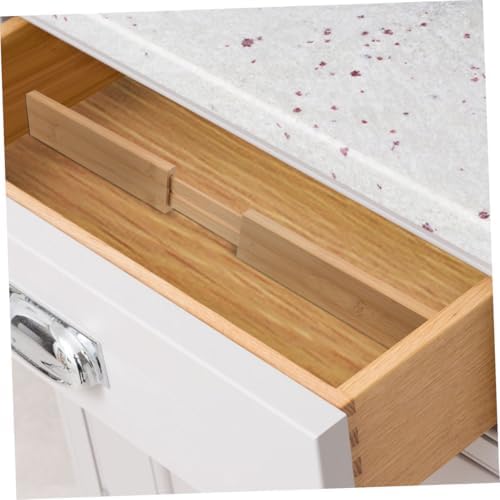 2pcs Expandable Drawer Dividers Bamboo for Kitchen Utensils Storage