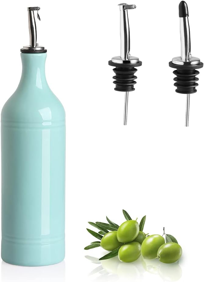 Sweejar Large Ceramic Olive Oil Dispenser Bottle, Opaque Oil Cruet Protects to by Sweejarco1949