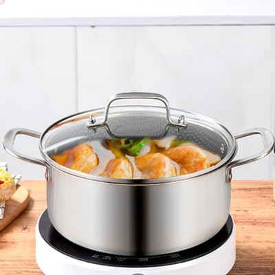 LOLYKITCH 5 QT Tri-Ply Hybrid Stainless Steel Non Stick Stock Pot - Image 2