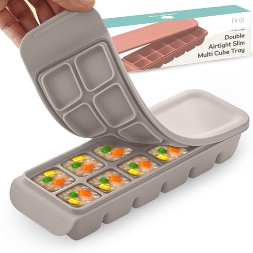 0.5 oz 12-Cavity Silicone Ice Cube Freezer Tray with Lid, Gray